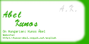 abel kunos business card